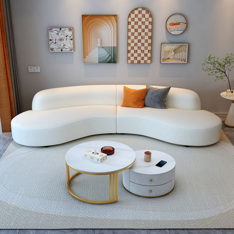 White Sectionals Stain-Resistant Sectional Sofa for Living Room