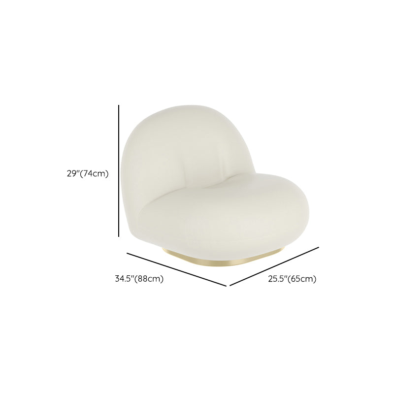 White Cushion Back Sofa Curved Corner Loveseat for Living Room