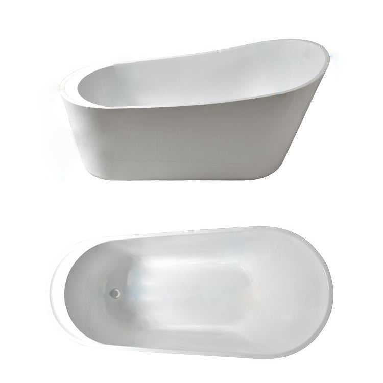Slipper Modern Bath Oval White Soaking Acrylic Stand Alone Bathtub