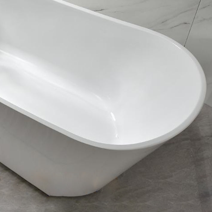 Slipper Modern Bath Oval White Soaking Acrylic Stand Alone Bathtub