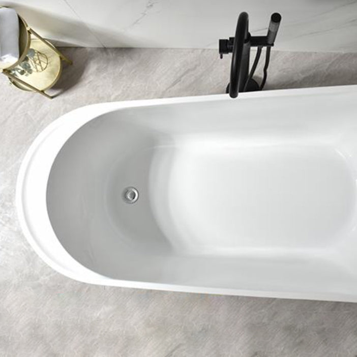 Slipper Modern Bath Oval White Soaking Acrylic Stand Alone Bathtub