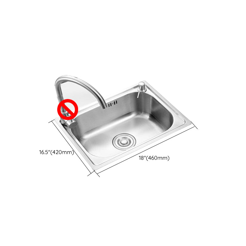 Rectangle Stainless Steel Sink Kitchen Sink with Drain Assembly(Not Including Faucet)