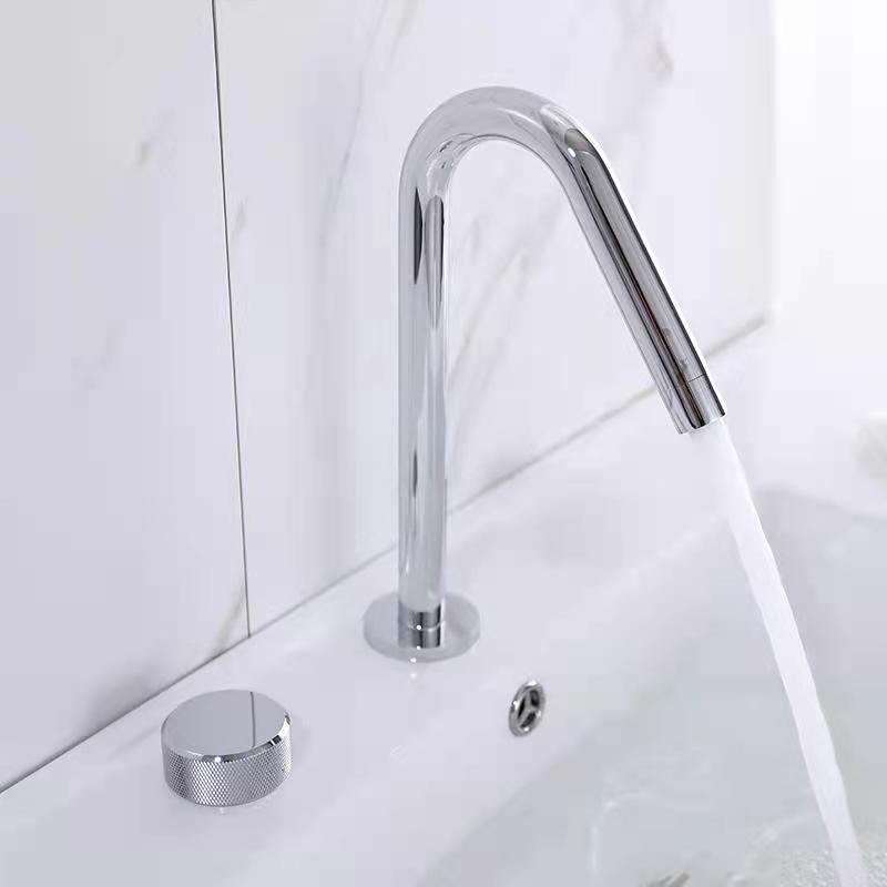 Widespread Modern Bathroom Faucet Knob Handle Gooseneck Vessel Faucet