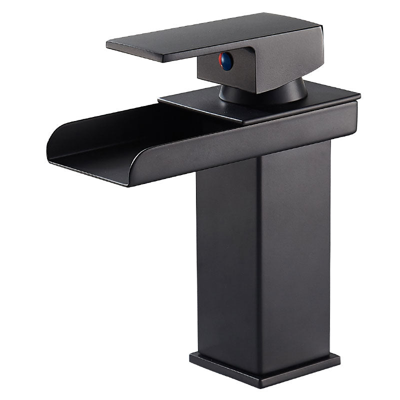 Waterfall Spout Vessel Sink Faucet Single Handle Square Faucet