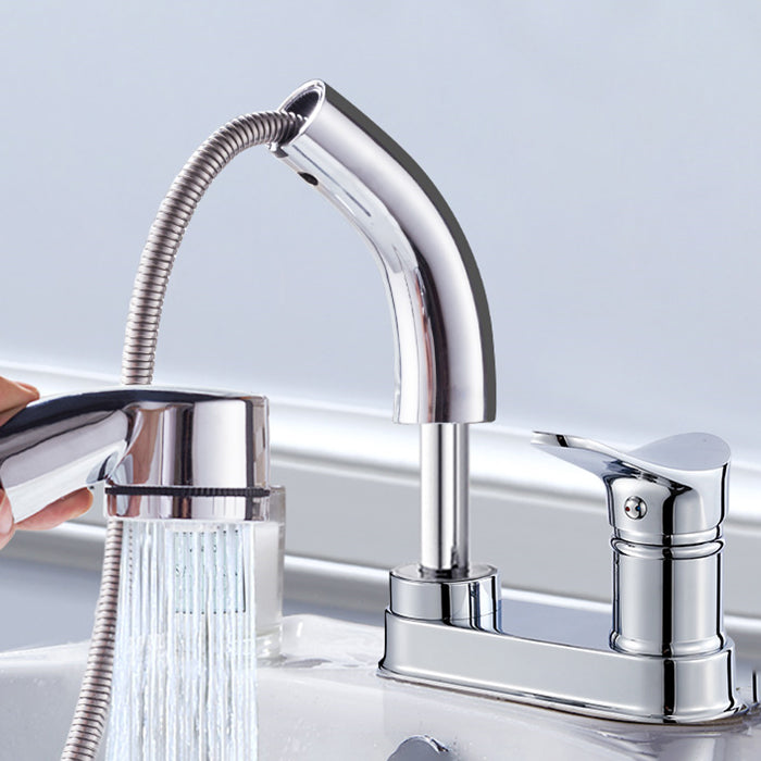 Circular Brass Bathroom Sink Faucet Low Arc with 1-Handle Vessel Faucet