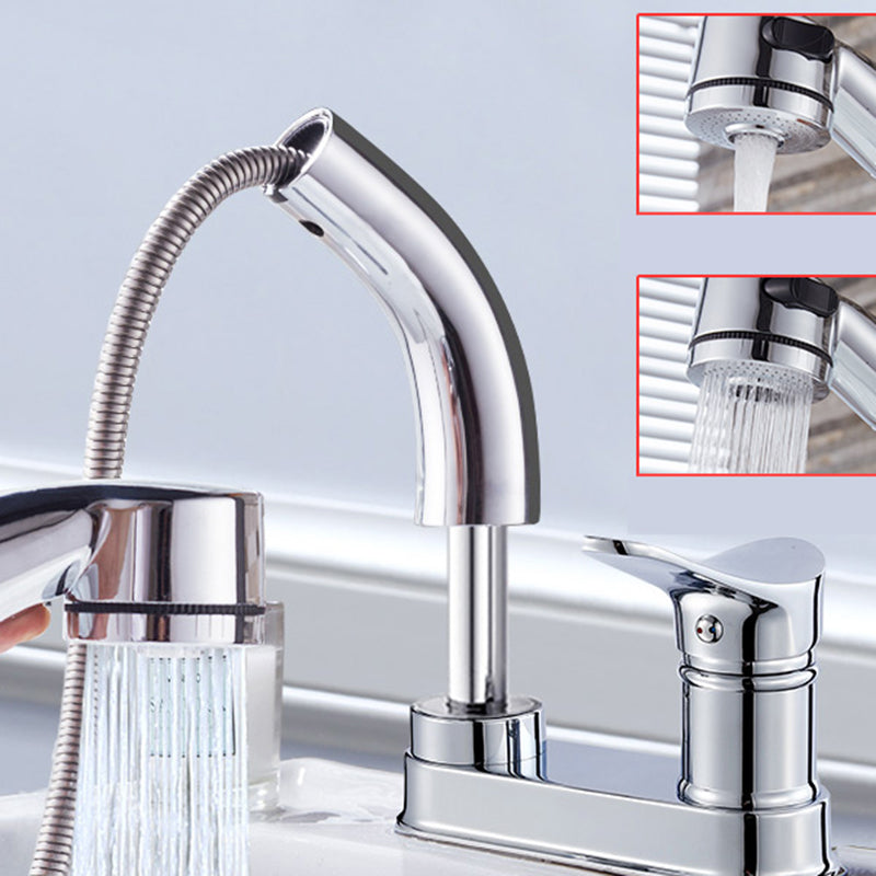Circular Brass Bathroom Sink Faucet Low Arc with 1-Handle Vessel Faucet