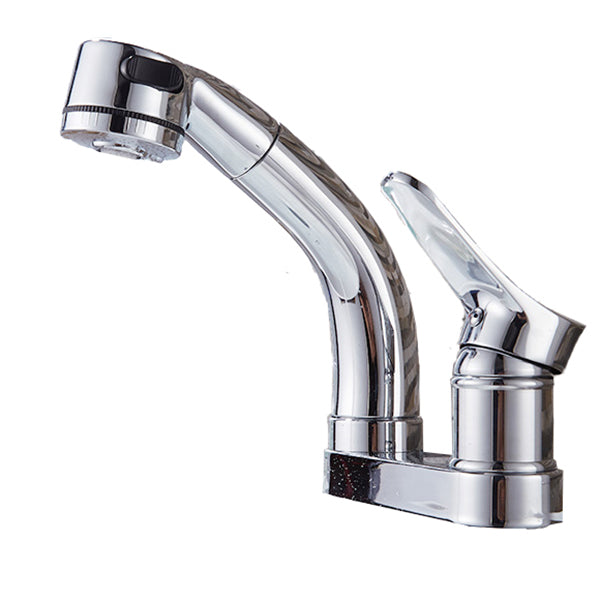 Circular Brass Bathroom Sink Faucet Low Arc with 1-Handle Vessel Faucet