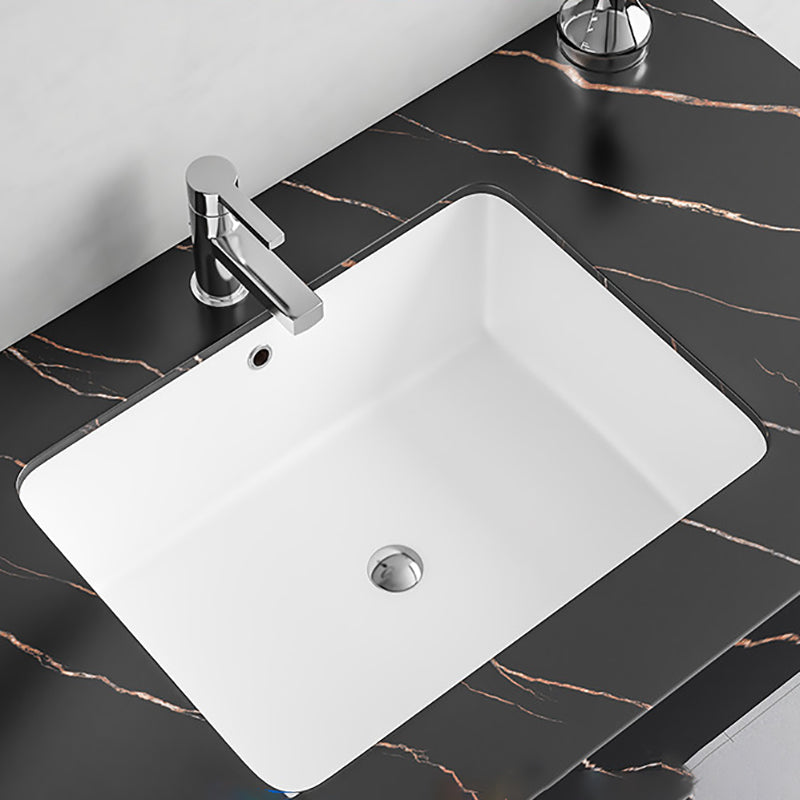 Undermount Bathroom Sink Modern Style Overflow Hole Design Ceramic Bathroom Sink