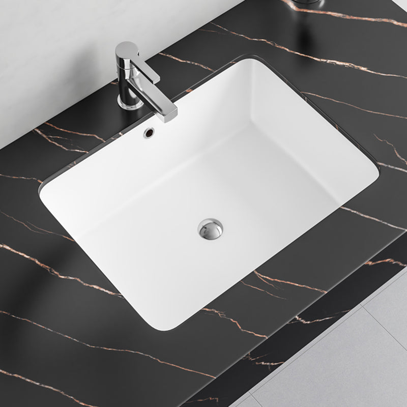 Undermount Bathroom Sink Modern Style Overflow Hole Design Ceramic Bathroom Sink