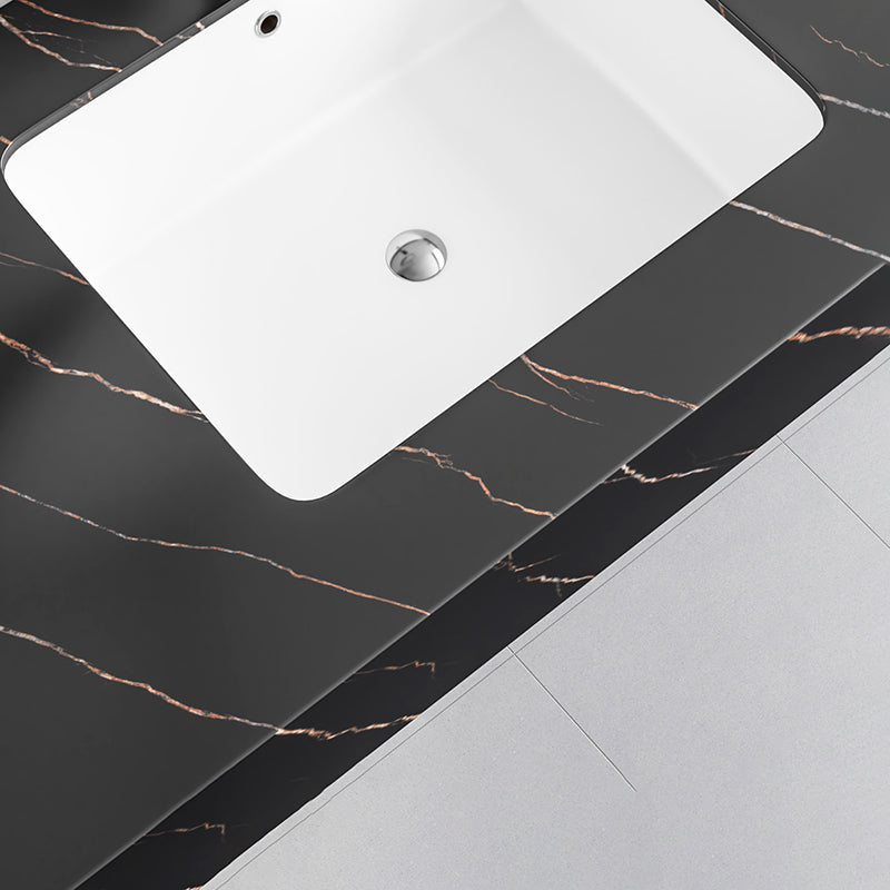 Undermount Bathroom Sink Modern Style Overflow Hole Design Ceramic Bathroom Sink