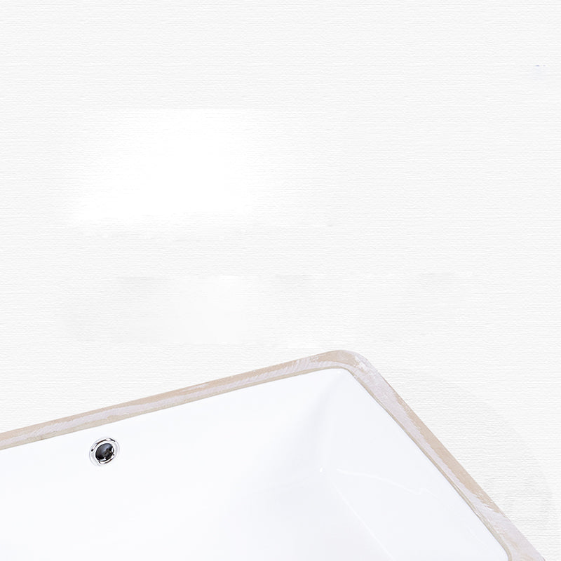 Undermount Bathroom Sink Modern Style Overflow Hole Design Ceramic Bathroom Sink