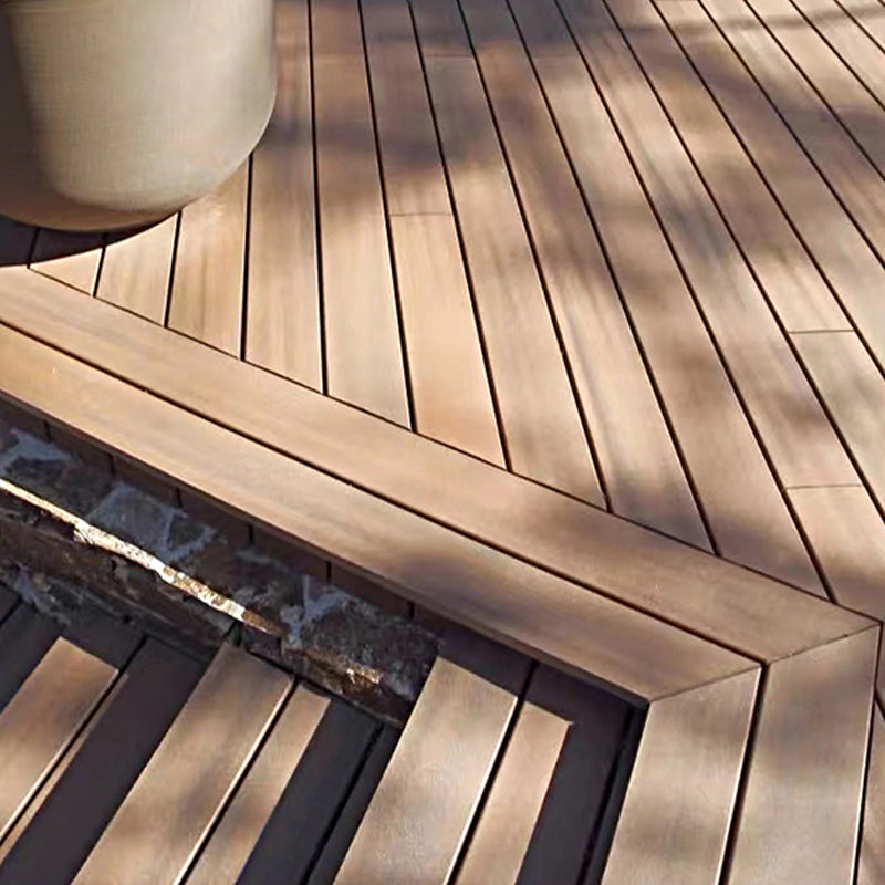 Contemporary Hardwood Deck Tiles Wire brushed Nail Tile Flooring