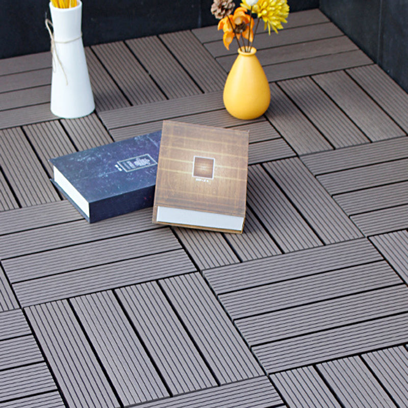 12" X 12" 4-Slat Square Deck/Patio Flooring Tiles Snapping Installation Floor Board Tiles