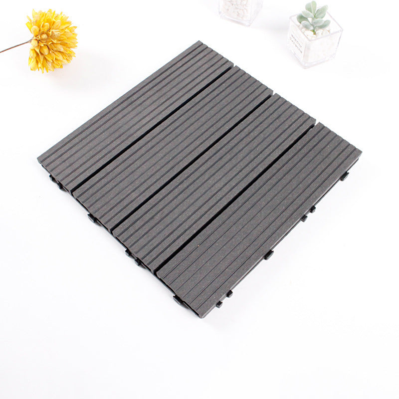 12" X 12" 4-Slat Square Deck/Patio Flooring Tiles Snapping Installation Floor Board Tiles