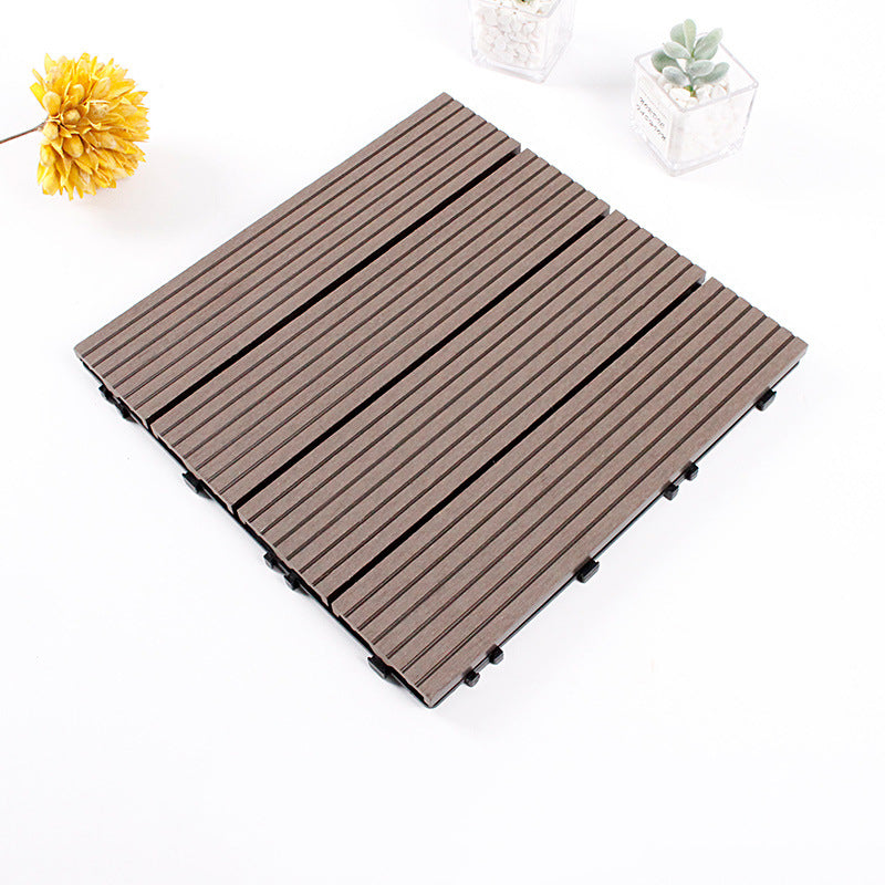 12" X 12" 4-Slat Square Deck/Patio Flooring Tiles Snapping Installation Floor Board Tiles
