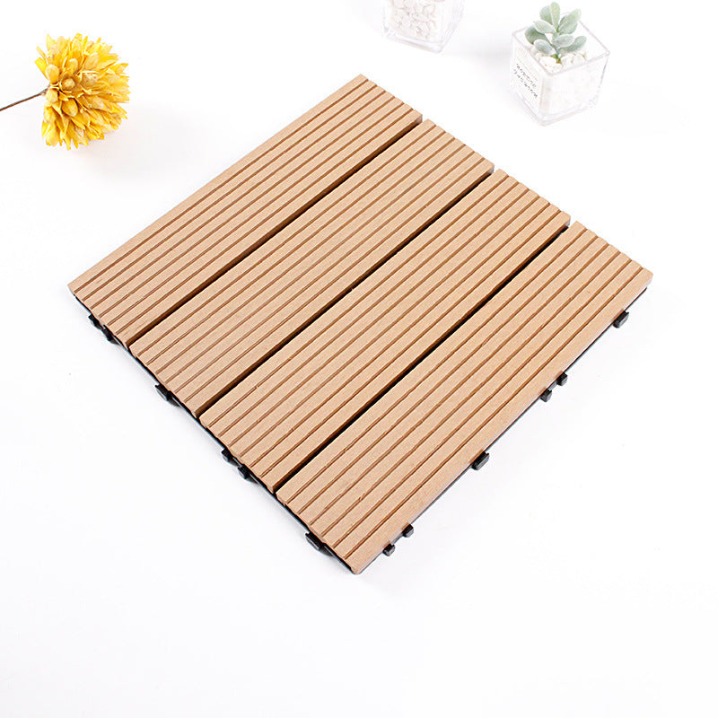 12" X 12" 4-Slat Square Deck/Patio Flooring Tiles Snapping Installation Floor Board Tiles