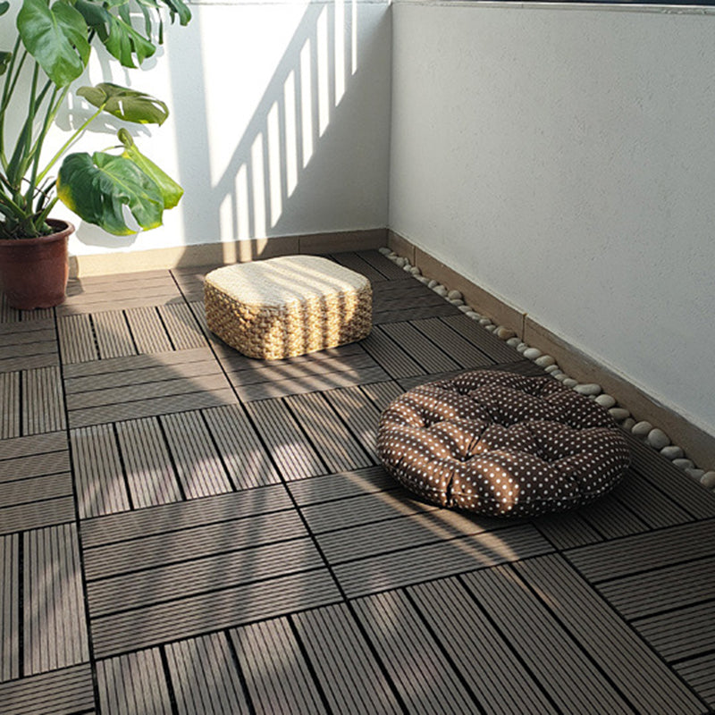 12" X 12" 4-Slat Square Deck/Patio Flooring Tiles Snapping Installation Floor Board Tiles