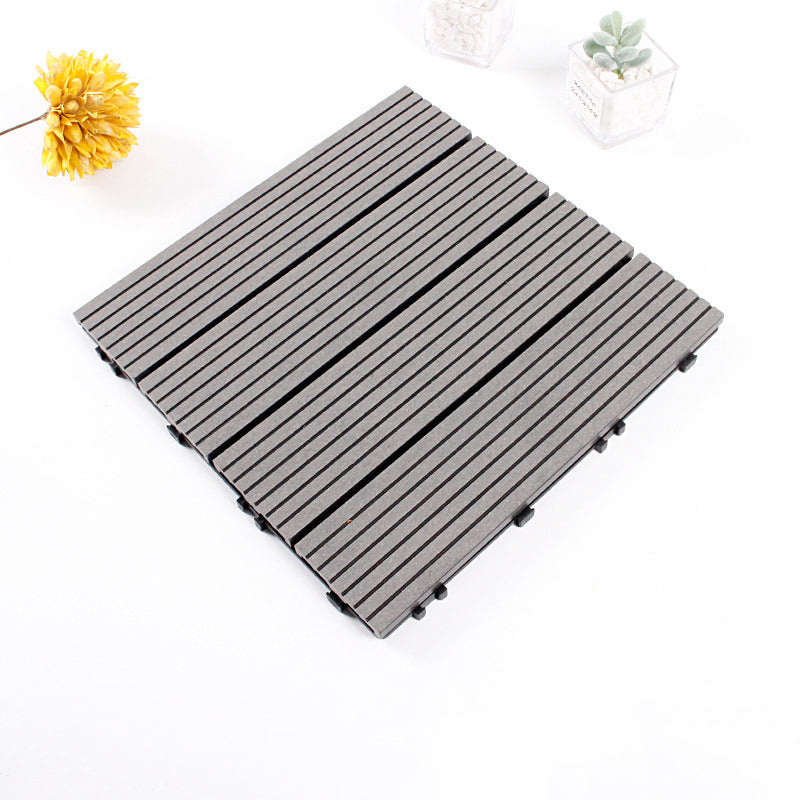12" X 12" 4-Slat Square Deck/Patio Flooring Tiles Snapping Installation Floor Board Tiles
