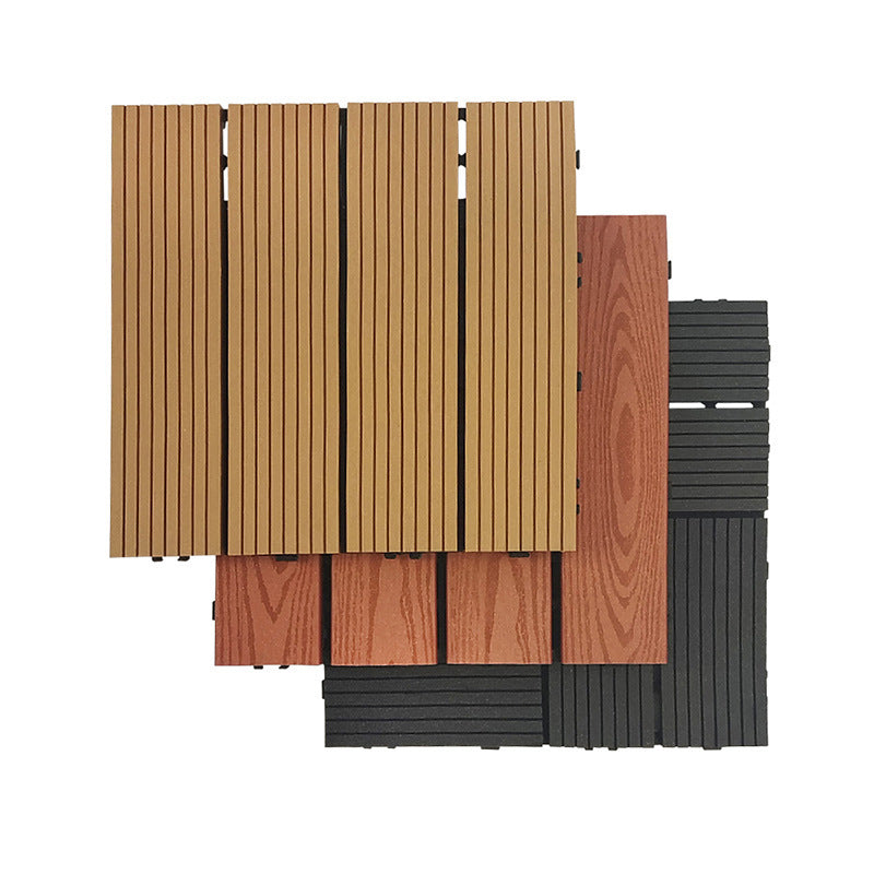 12" X 12" 4-Slat Square Deck/Patio Flooring Tiles Snapping Installation Floor Board Tiles