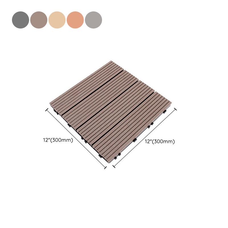 12" X 12" 4-Slat Square Deck/Patio Flooring Tiles Snapping Installation Floor Board Tiles
