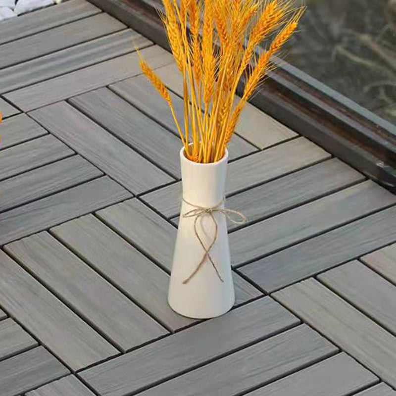 12" X 12"4-Slat Square PVC Flooring Tiles Snap Fit Installation Floor Board Tiles