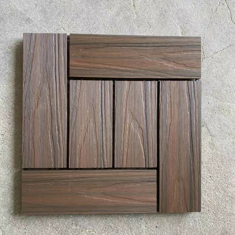 Interlocking Decking Tiles Striped Pattern Square Deck Plank Outdoor Patio