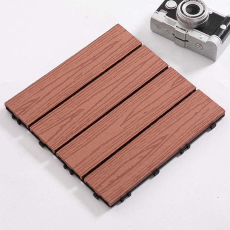 Interlocking Decking Tiles Striped Pattern Square Deck Plank Outdoor Patio