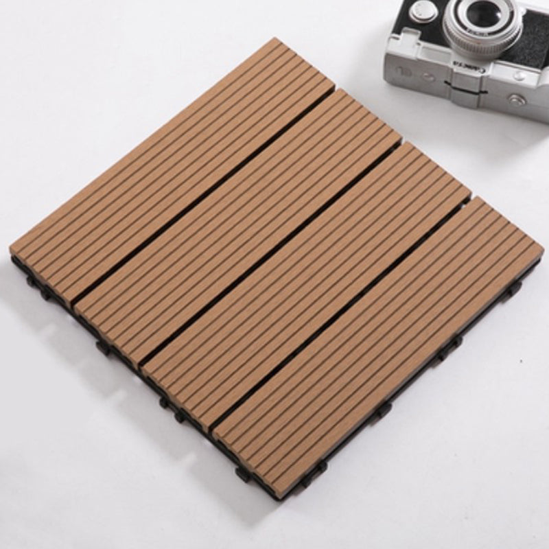 Interlocking Decking Tiles Striped Pattern Square Deck Plank Outdoor Patio