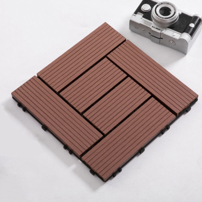 Interlocking Decking Tiles Striped Pattern Square Deck Plank Outdoor Patio