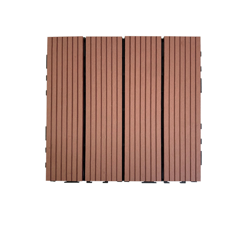 Composite Square Decking Tiles Interlocking Striped Pattern Patio Flooring Tiles