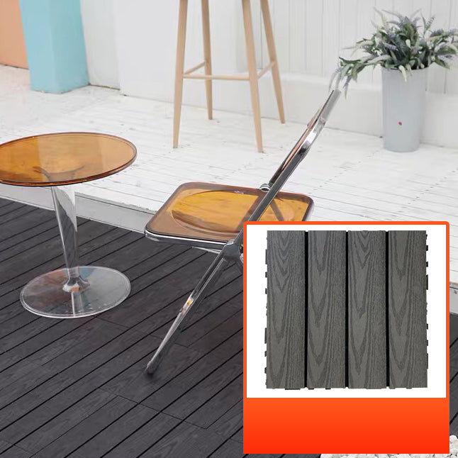 Composite Square Decking Tiles Interlocking Striped Pattern Patio Flooring Tiles