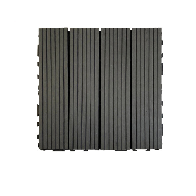 Composite Square Decking Tiles Interlocking Striped Pattern Patio Flooring Tiles
