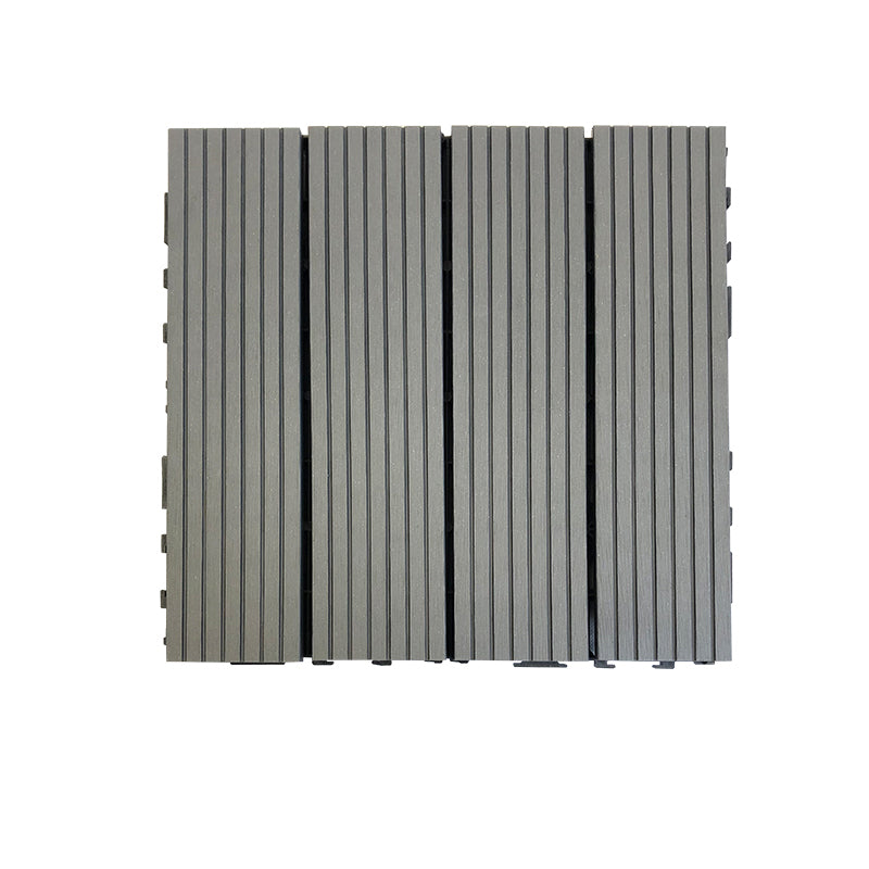 Composite Square Decking Tiles Interlocking Striped Pattern Patio Flooring Tiles