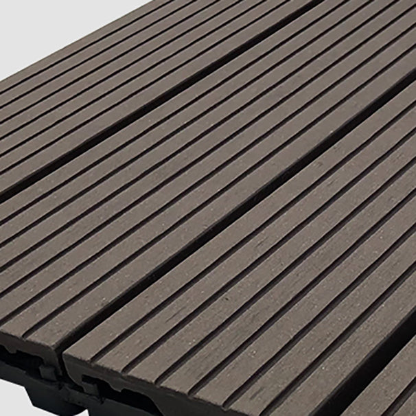Composite Square Decking Tiles Interlocking Striped Pattern Patio Flooring Tiles