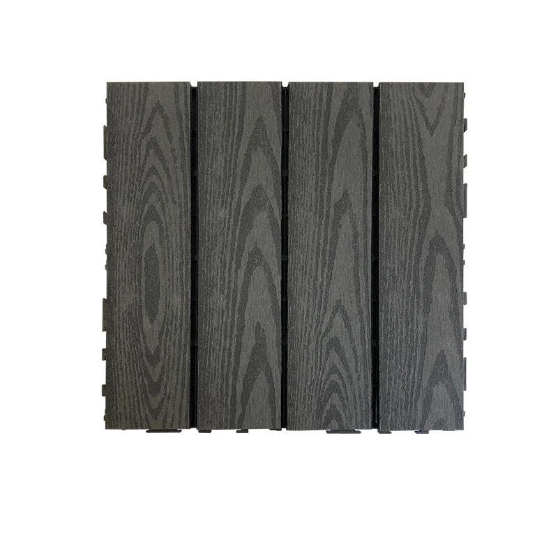 Composite Square Decking Tiles Interlocking Striped Pattern Patio Flooring Tiles