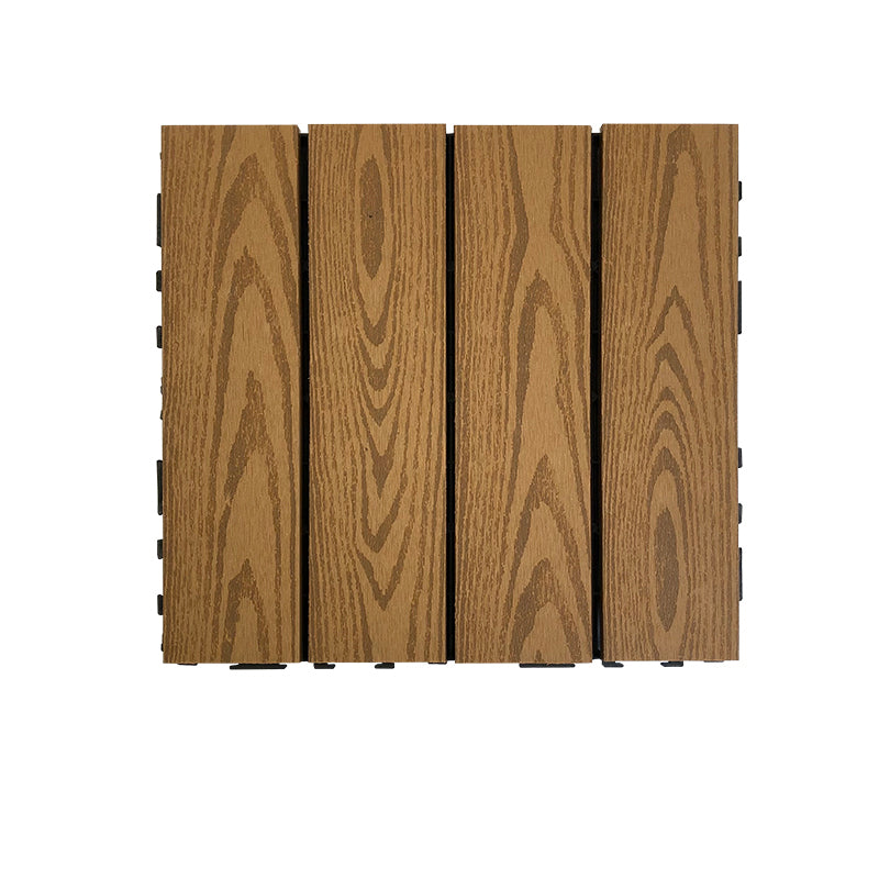 Composite Square Decking Tiles Interlocking Striped Pattern Patio Flooring Tiles