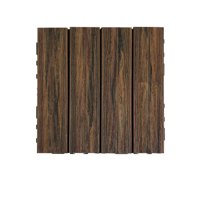 Composite Square Decking Tiles Interlocking Striped Pattern Patio Flooring Tiles