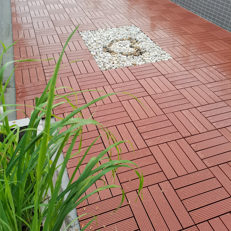 Square PVC Deck/Patio Flooring Tiles Interlocking Installation Outdoor Patio Tiles