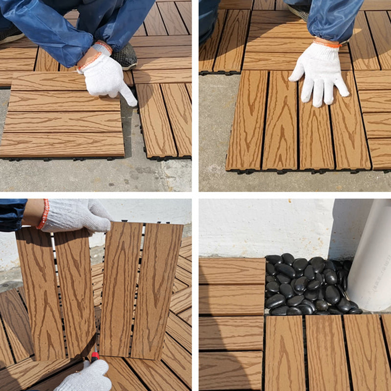 Square PVC Deck/Patio Flooring Tiles Interlocking Installation Outdoor Patio Tiles