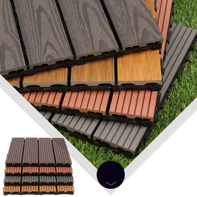 Square PVC Deck/Patio Flooring Tiles Interlocking Installation Outdoor Patio Tiles
