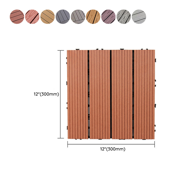 Square PVC Deck/Patio Flooring Tiles Interlocking Installation Outdoor Patio Tiles