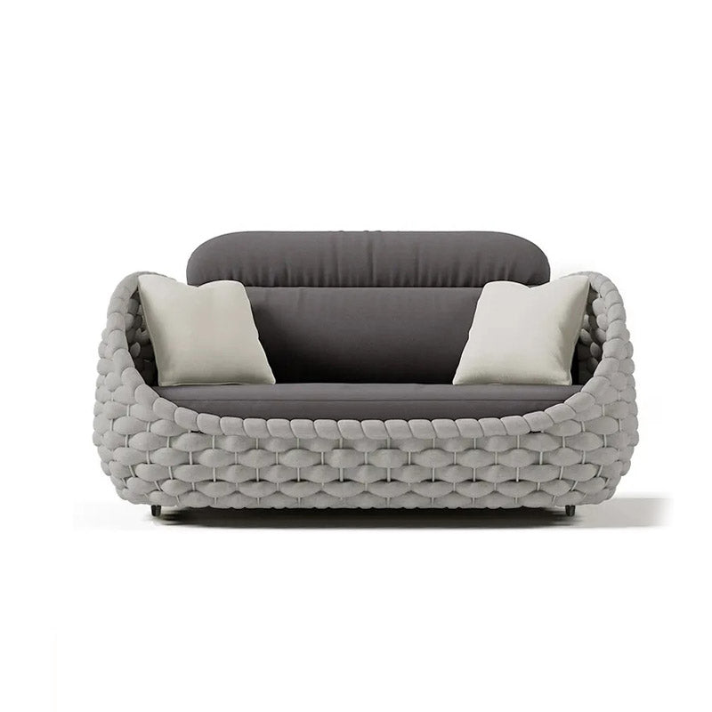 Modern Metal Patio Sofa Water Resistant Outdoor Patio Sofa with Cushions