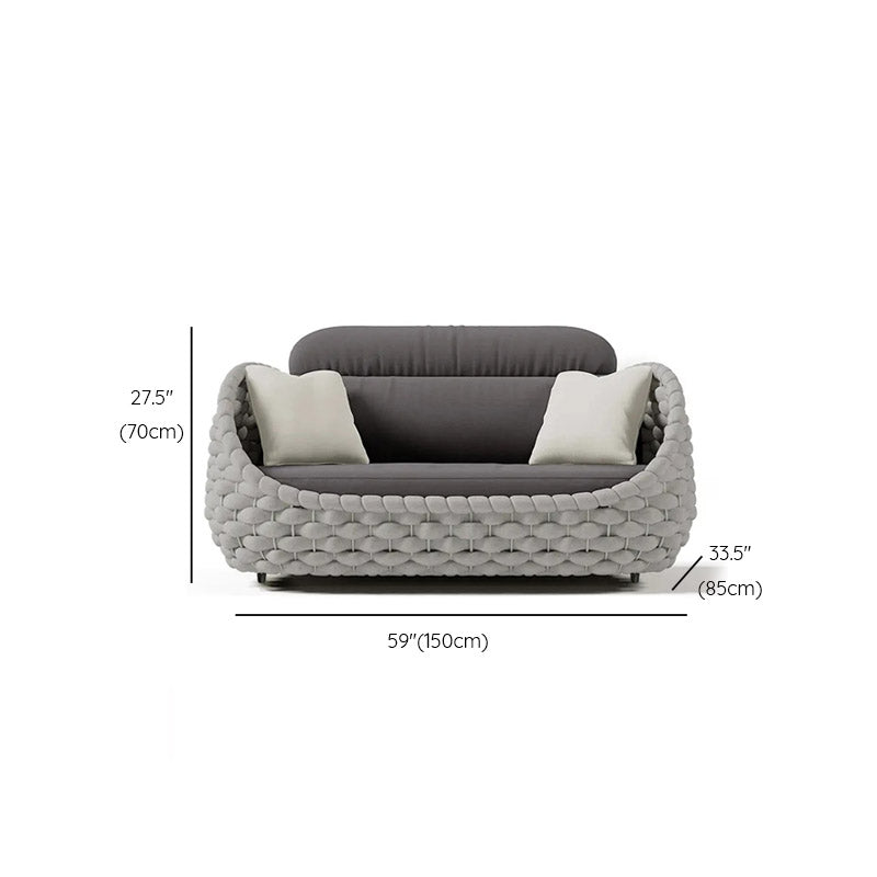 Modern Metal Patio Sofa Water Resistant Outdoor Patio Sofa with Cushions