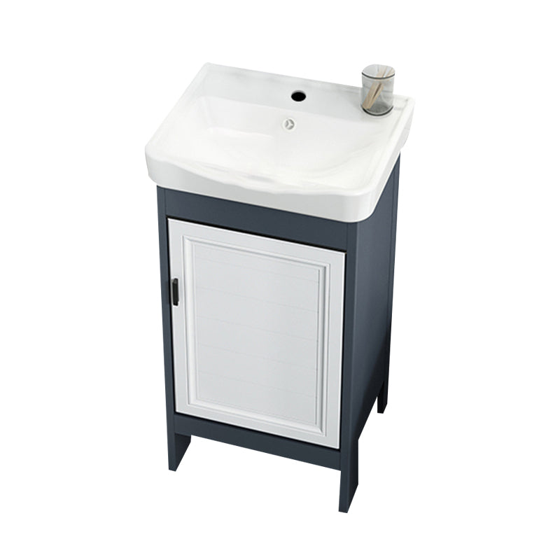 Mirror Bathroom Vanity Freestanding Rectangular Single Sink Metal Frame Vanity with Doors