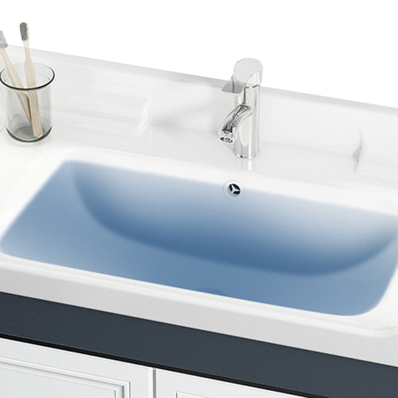 Mirror Bathroom Vanity Freestanding Rectangular Single Sink Metal Frame Vanity with Doors