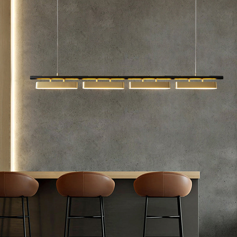 Modern 2/3/4-Light Black Ceiling Light Metal Kitchen Island Lighting for Dining Room