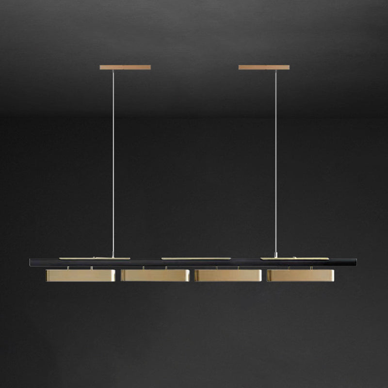 Modern 2/3/4-Light Black Ceiling Light Metal Kitchen Island Lighting for Dining Room