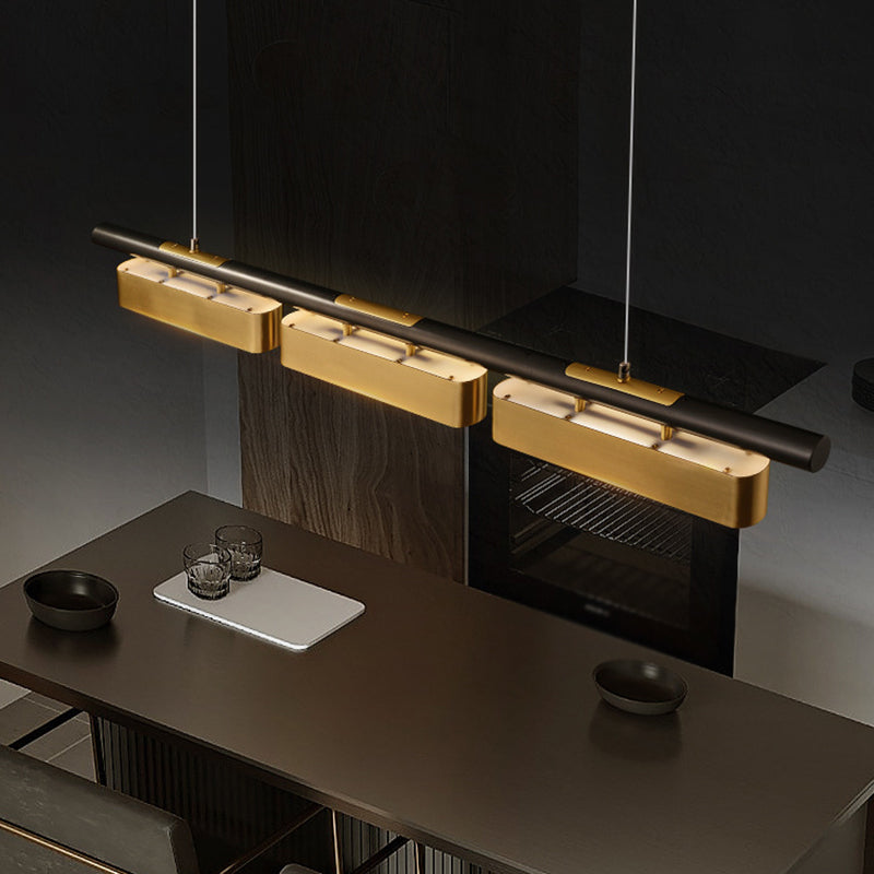 Modern 2/3/4-Light Black Ceiling Light Metal Kitchen Island Lighting for Dining Room