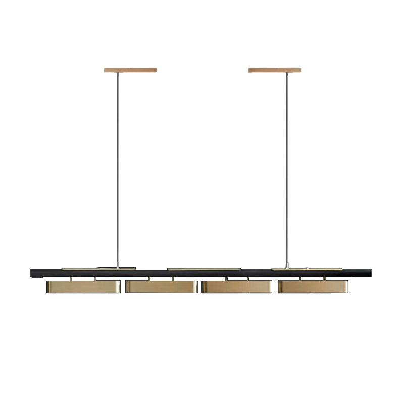Modern 2/3/4-Light Black Ceiling Light Metal Kitchen Island Lighting for Dining Room
