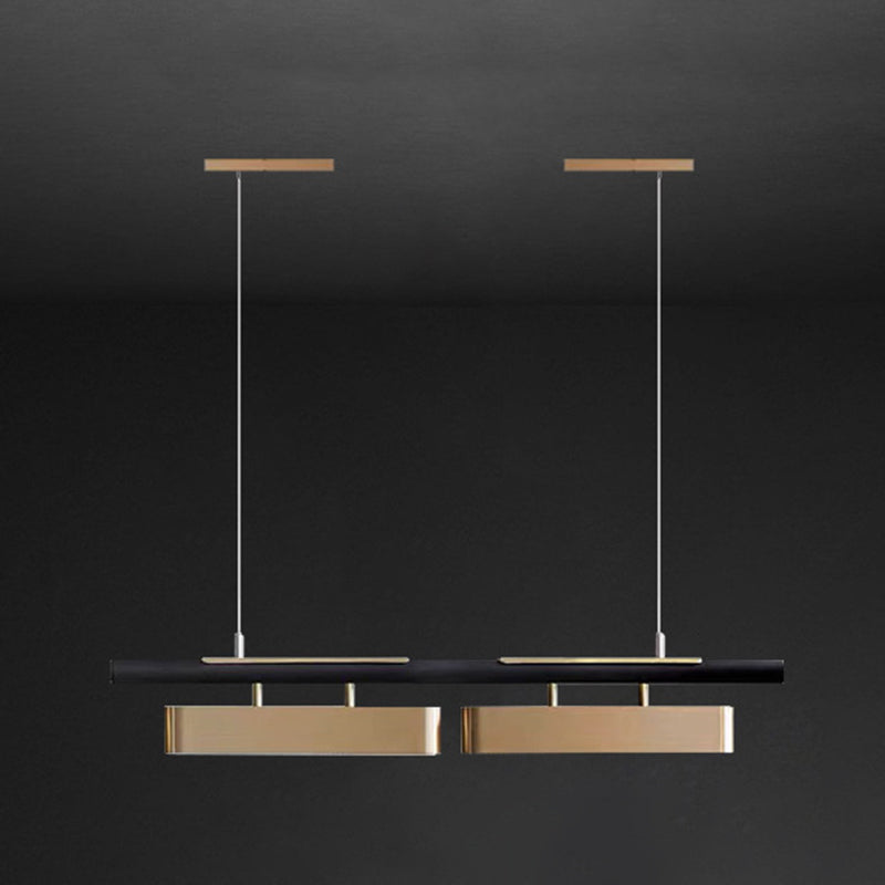 Modern 2/3/4-Light Black Ceiling Light Metal Kitchen Island Lighting for Dining Room